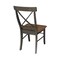 International Concepts X-Back Chair, Solid Wood Seat, Set of 2 Chairs, Hickory/Washed Coal C45-613P - alternate 3